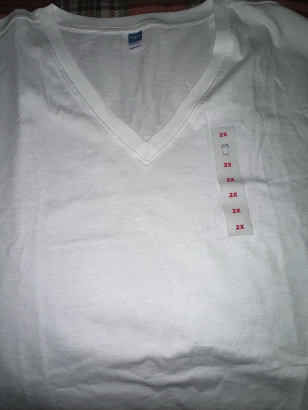 Classic White V-Neck Women’s T-Shirt - 2X